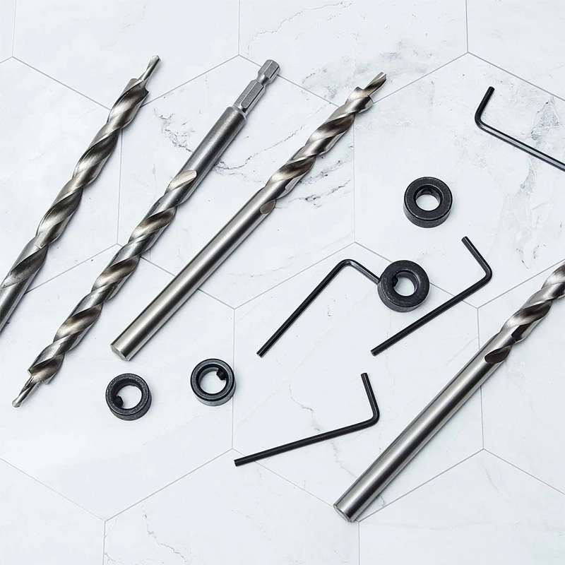4Pcs 1/4 дюймовые шестигранные карман Отверстие Сверло твист-ступенчатое сверло для