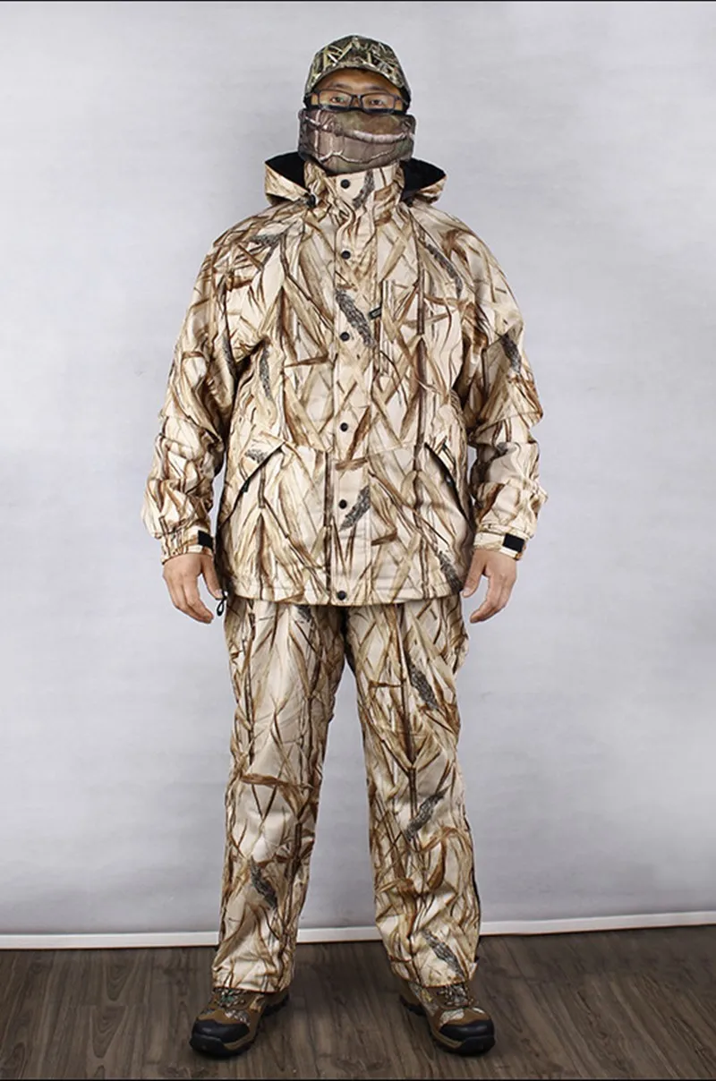 Reed Jacket pant Зимний Bionic Камуфляж Водонепроницаемый Reed Camo охотничий костюм термофлисовый рыболовный Охотничий комплект одежды охотничий костюм - Цвет: Reed Jacket pant