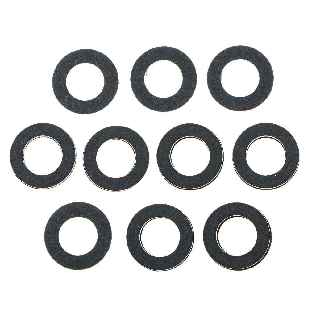 

10pcs Metal Rubber Bonded O Ring Oil Drain Plug Gasket Washer For Toyota