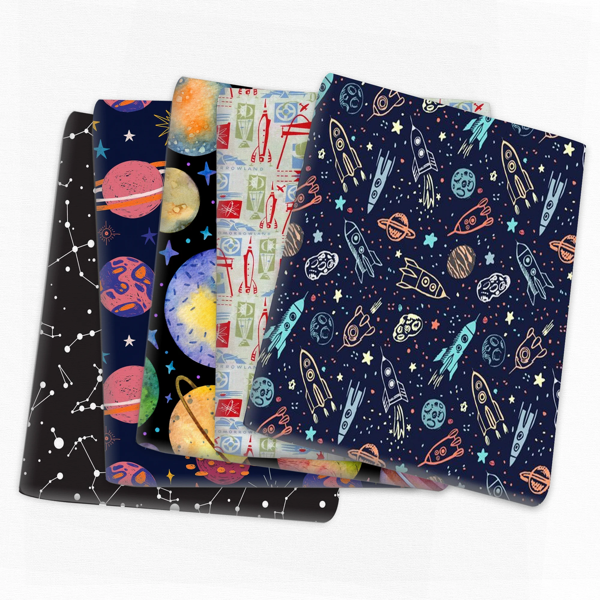 Тканевая ткань космическая планета из 100% хлопка для детей домашний текстиль