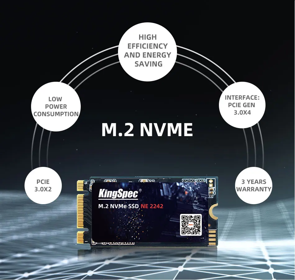 Kingspec SSD M2 256 ГБ NVME 1 ТБ 128 512 ssd M.2 2242 PCIe Жесткий Диск Внутренний твердотельный