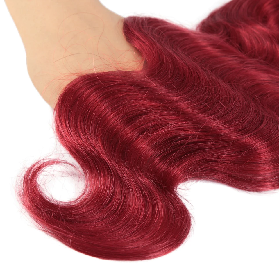 Гладкие бразильские волнистые пряди 8-28 30 дюймов шикарные красные человеческие