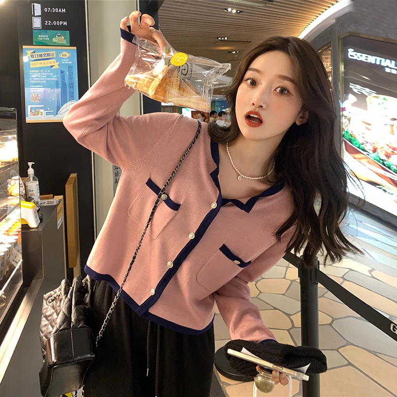 Женский осенне зимний вязаный кардиган с принтом| |