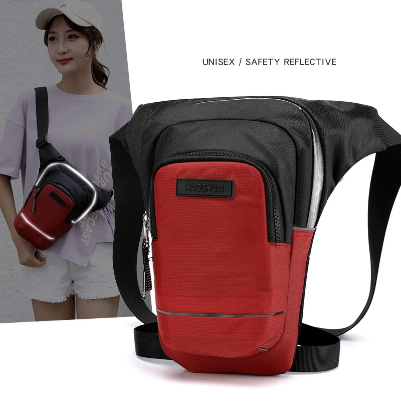 

Men Drop Leg Bags Thigh Hip Bum Belt Bag Waist Fanny Pack Boys Waterproof Nylon Travel Riding Motorcycle Crossbody Shoulder Bags