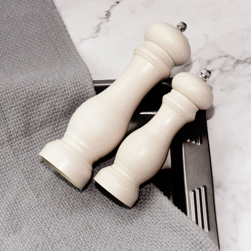 Мельница для перца бежевого бамбукового волокна мельница соли с регулируемой