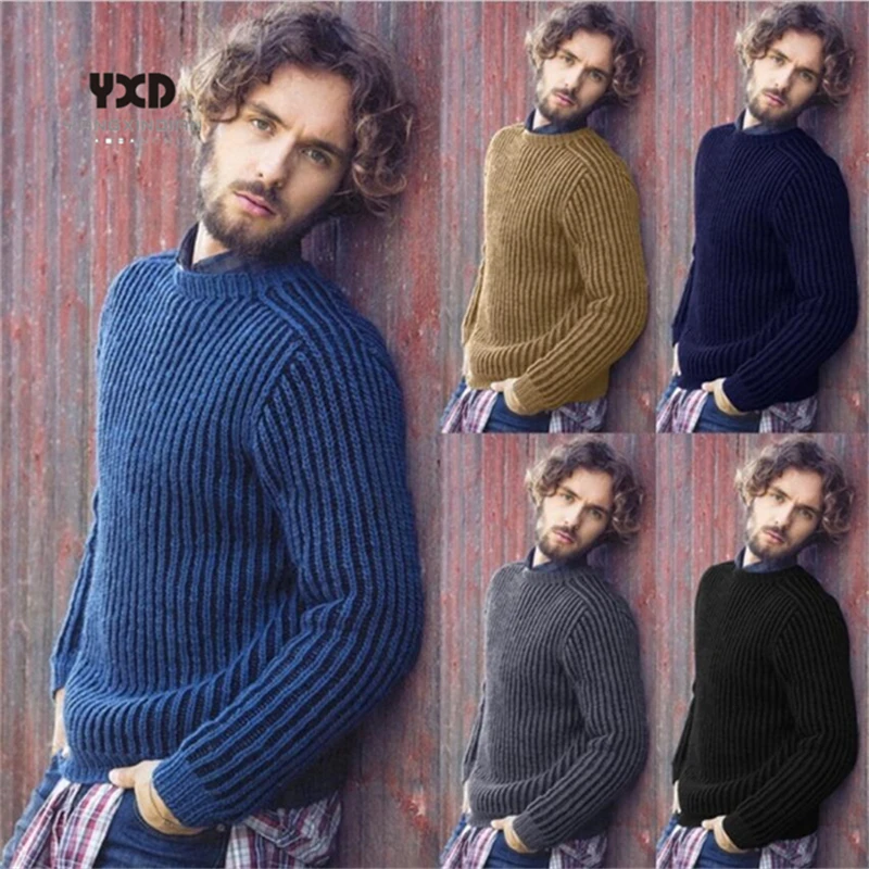 2020 New Fashion Brand Sweaters Man Pullovers O-Neck Slim Fit Jumpers Knitwear Thick Autumn Korean Style Casual Mens Clothes