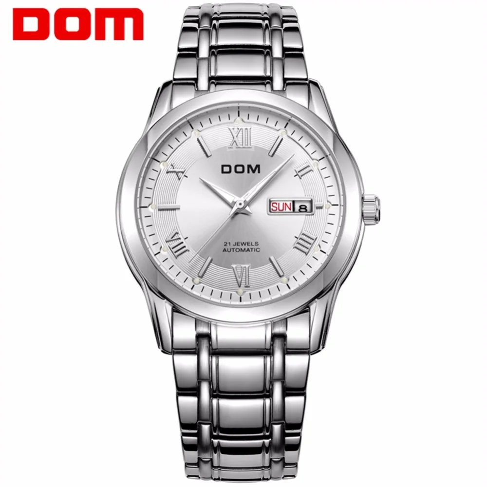 DOM Men mens watches top brand luxury waterproof mechanical stainless steel watch Business reloj hombre reloj  mechanical watch