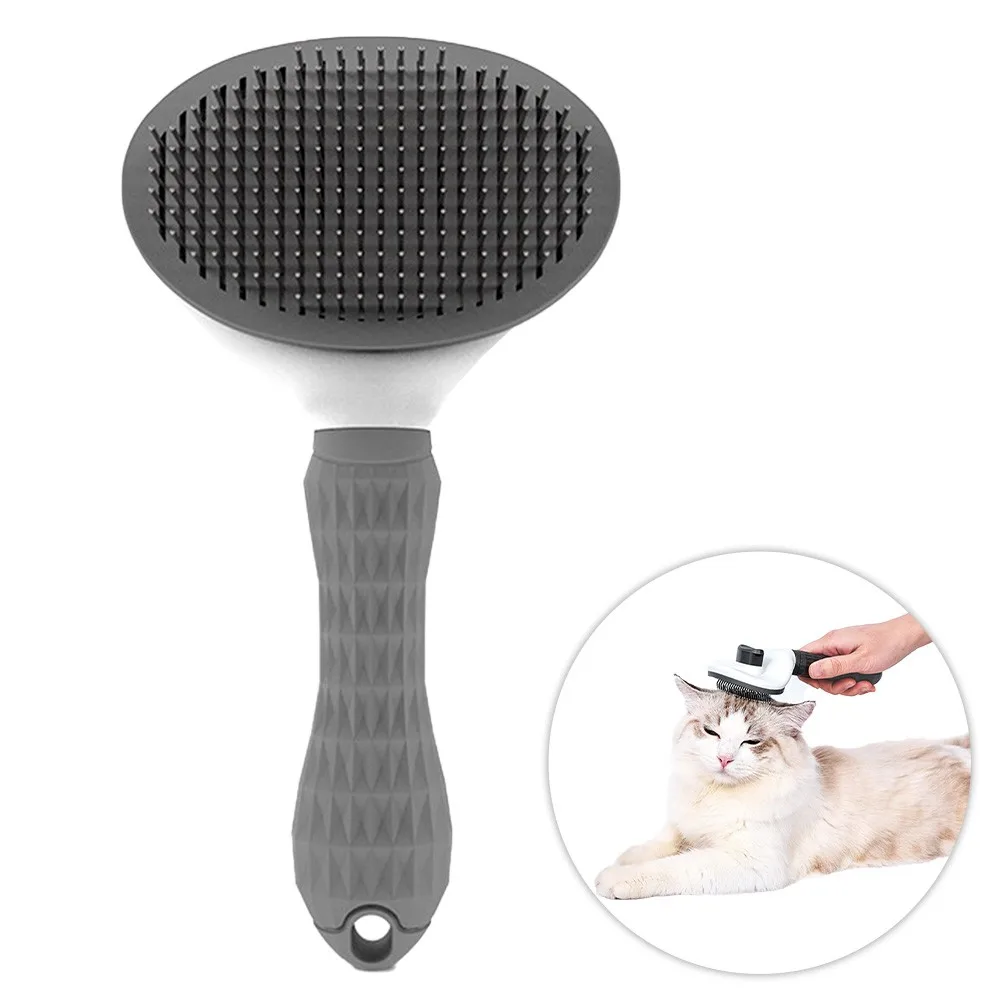 

Pets Cats Grooming Brush Hair Remover Shedding Grooming Tools for Cats One-button Remove Hair