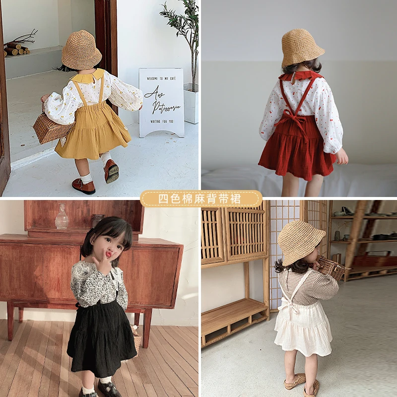 Весна 2020 новая маленькая юбка для маленьких девочек цветные хлопковые и льняные