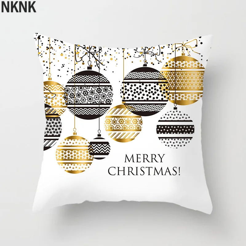 

Christmas Cushion Cover Merry Christmas Decoration Pillowcases Santa Claus Polyester Throw Pillow Case Cover kerstmis navidad
