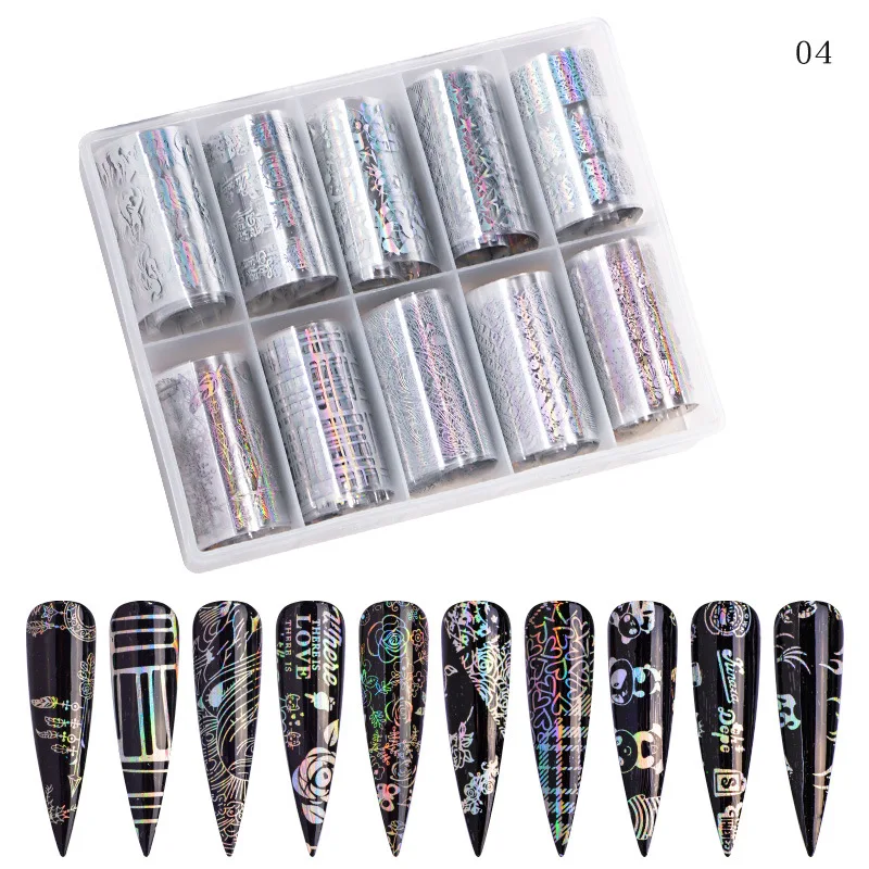 

4*100cm Print Nail Foils Marble Nail Art Transfer Sticker Slider Nail Art Decal Manicuring Design Tip Decoration 10pcs/box