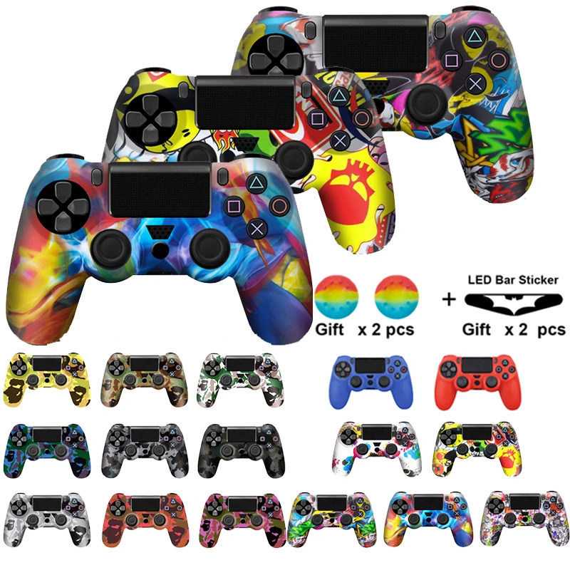 Силиконовый чехол для контроллера PS4 защитный джойстика Playstation 4 со светодиодной