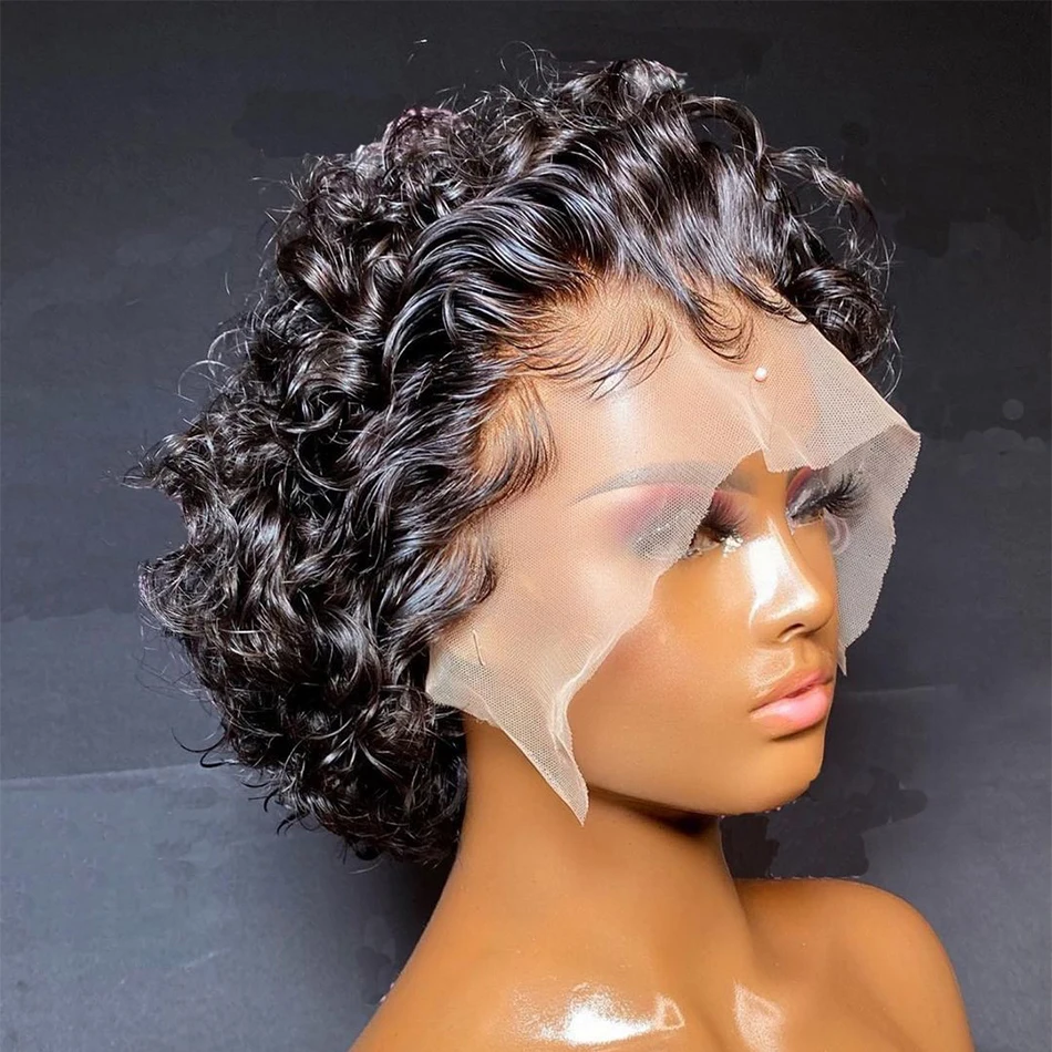 250% Pixie Cut Short Bob Wig Honey Blonde Lace Wig Human Hair Wigs For Women Brazilian Remy Hair 6