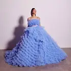 2020 осенние милые синие тюлевые платья Пышная ярусная юбка-пачка платье для женщин для девушек платье для выпусквечерние вечера бальное платье платья
