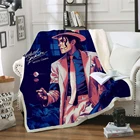 Флисовое одеяло с 3d принтом Майкла Джексона, для кровати, походов, пикника, толстое стеганое одеяло, модное покрывало, шерпа, одеяло, стиль 6