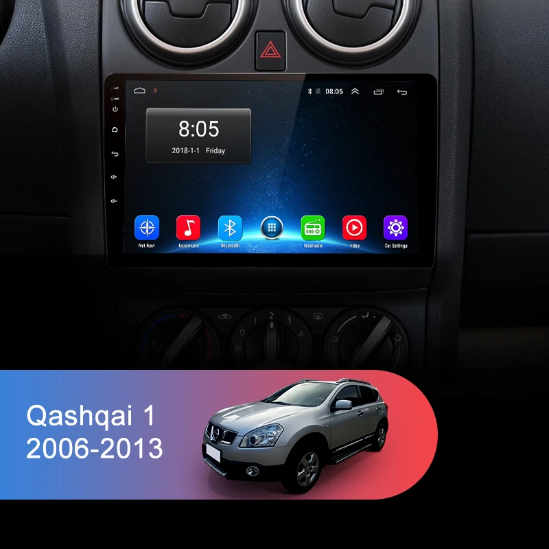 AWESAFE для Nissan Qashqai 2008-2012 автомобильный Радио Мультимедиа Видео плеер gps No 2din 2 din Android 8,1 2G+ 32G