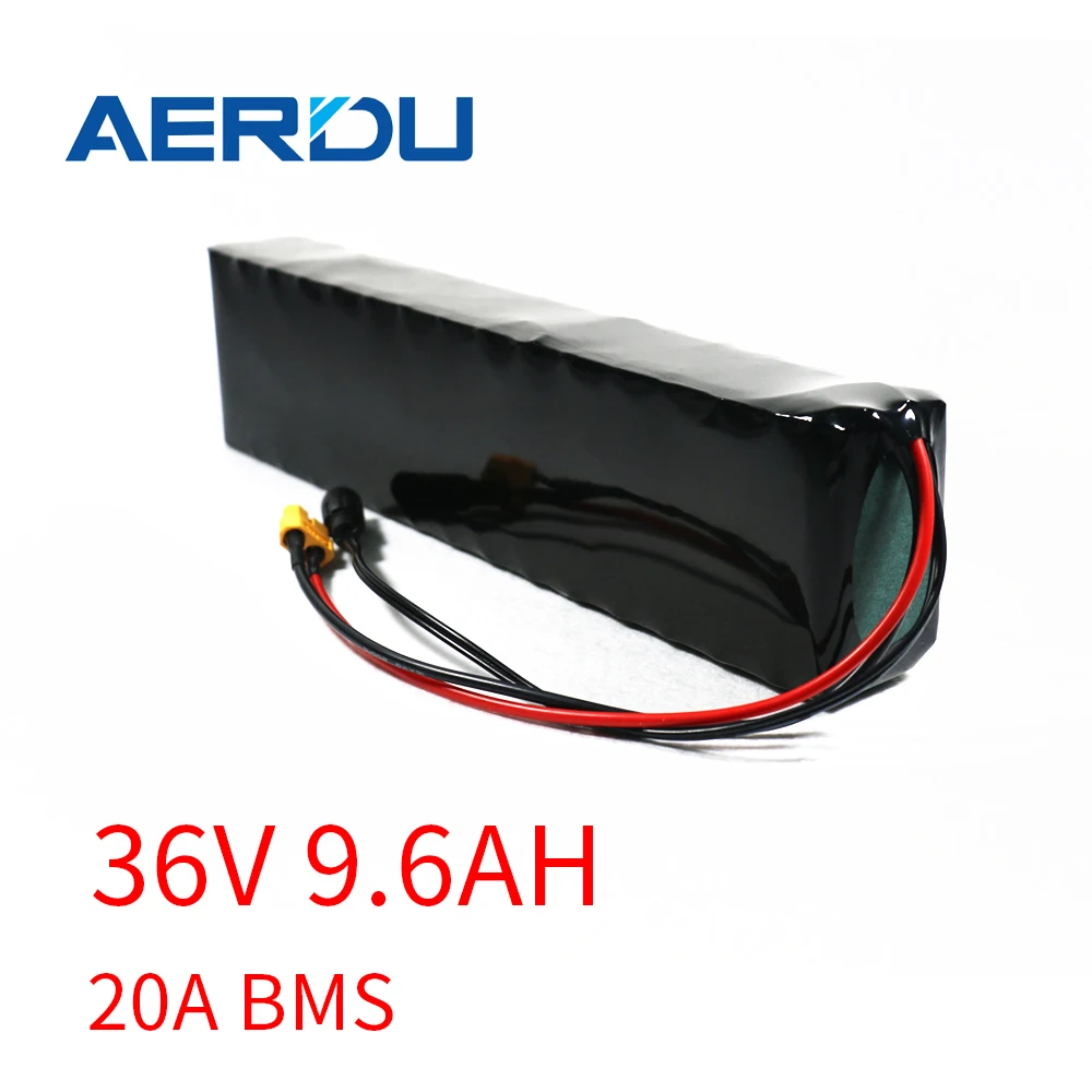 

AERDU 36V 9.6Ah 10Ah 600watt M365 pro lithium battery pack built in 20A BMSebike bicycle scooter inside 3200mah Cell 350W 500W