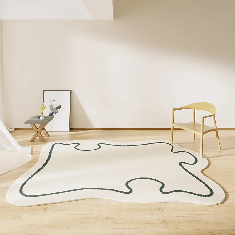 

Creative Cute Shape Carpet Beige Soft Kid Room Carpets for Living Room Modern Irregular Home Area Rug Japanese Style Bedroom Rug