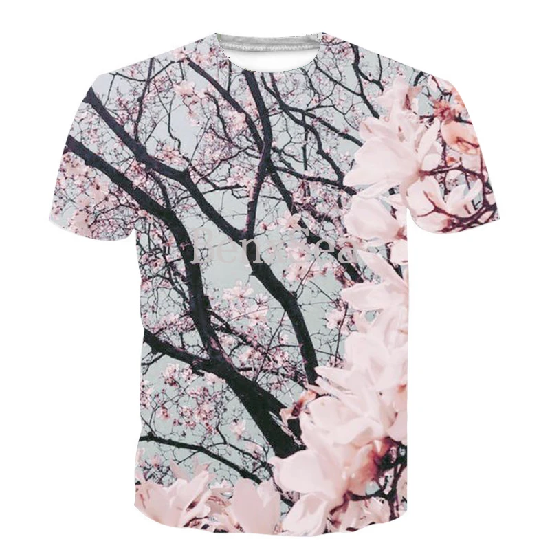 

Cherry Blossom T-Shirt Women Men 3d Printed Casual Hip Hop Harajuku T Shirt Fashion Clothing Summer Style Tees 5XL
