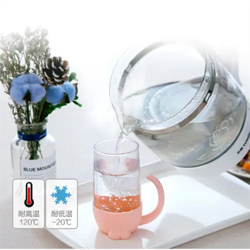 Милый кот собака Стекло чашки Чай кружка с рыбой Infuser Фильтр замачивания фильтр