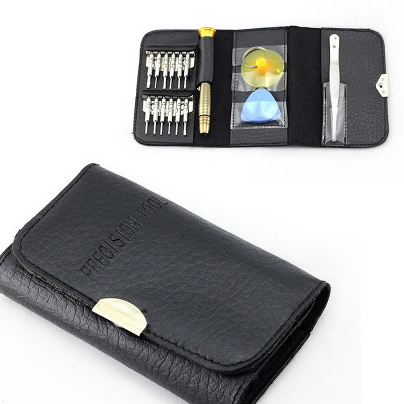 16 в 1 Набор отверток мини прецизионные отвертки биты кожаный чехол комплект