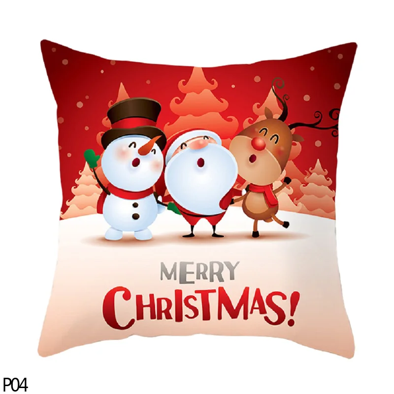 p04 snowman 45 см Санта Клаус Олень Рождественское дерево бросок Наволочка Чехол Счастливого Рождества декоративные наволочки Рождественский автомобиль диван домашний декор для кровати - Цвет: p04 snowman