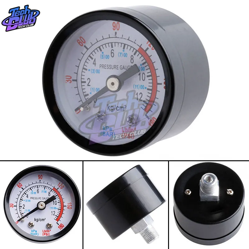 Портативный Манометр с двойным шкалом 1/4 &quotNPT 1/4&quot 1/8 &quotBSP вакуумный манометр