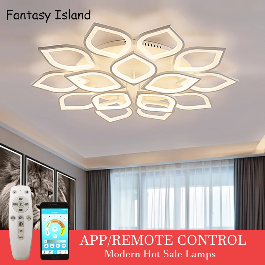 Современные светодиодные люстры для гостиной спальни столовой белая акриловая