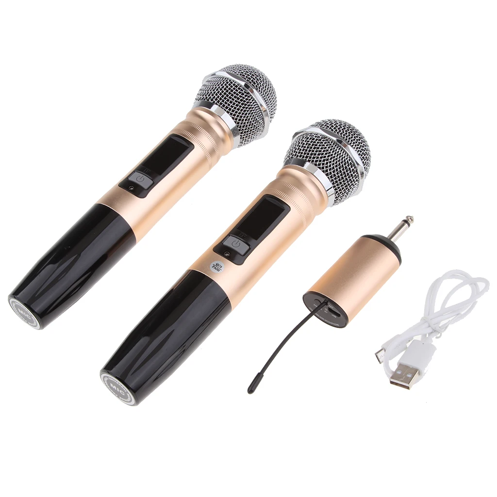 2 канала двойной ручной беспроводной микрофон система набор для домашней