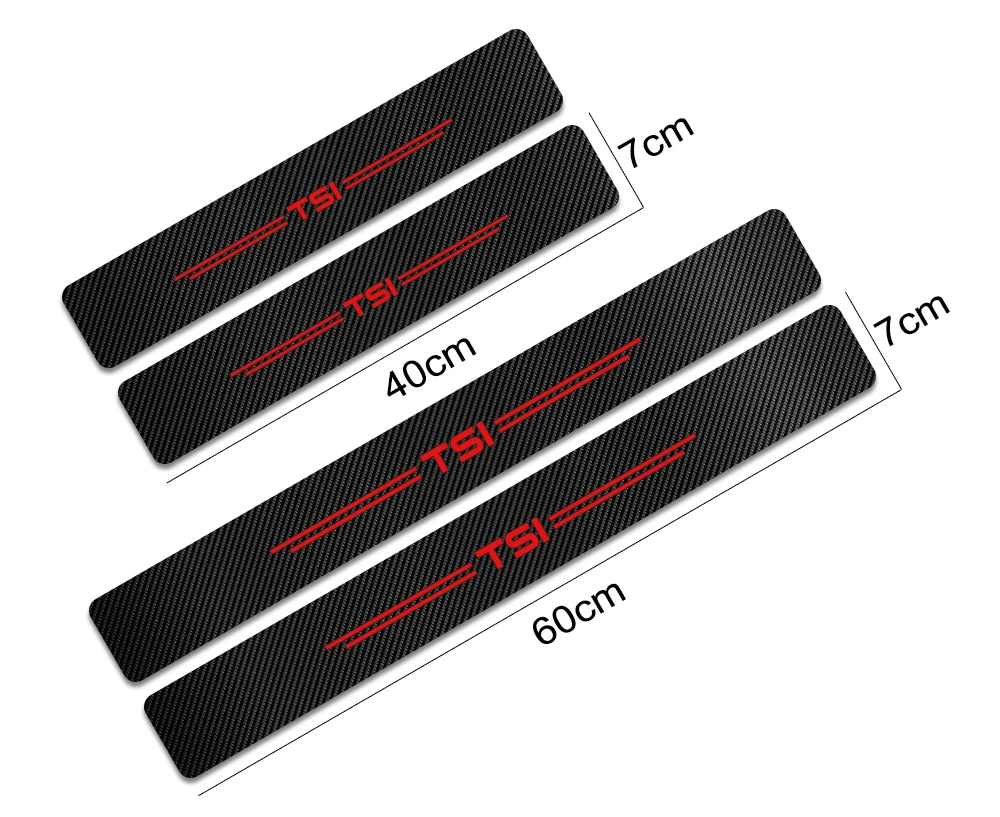 4 шт. наклейки на пороги автомобиля для VW Volkswagen TSI T5 T4 CC Tiguan Passat B5 B6 B8 Polo Golf 7 6 4 5 3 Beetle Touareg аксессуары