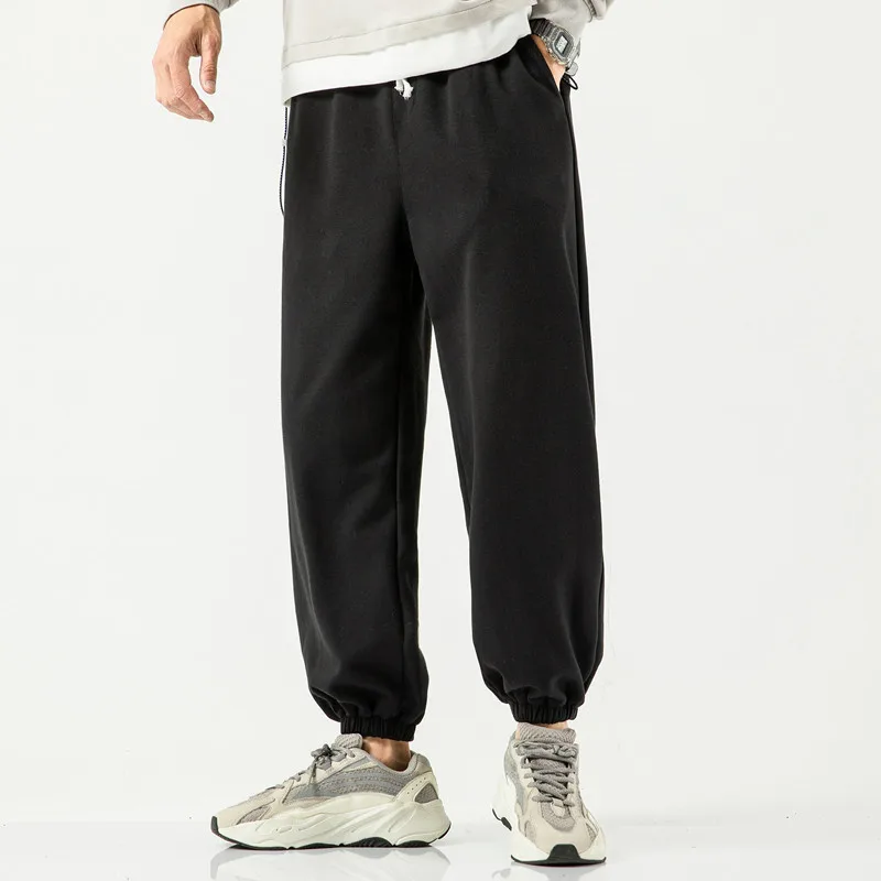 

Lianxu men's wear 2021 spring new sports pants men's large simple solid color running Leggings loose men's pants