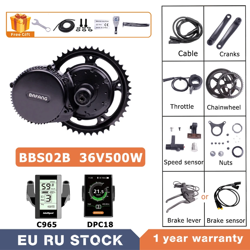 Мотор Bafang BBS02B 36 в 500 Вт 8FUN E Bike Средний приводной двигатель комплект для