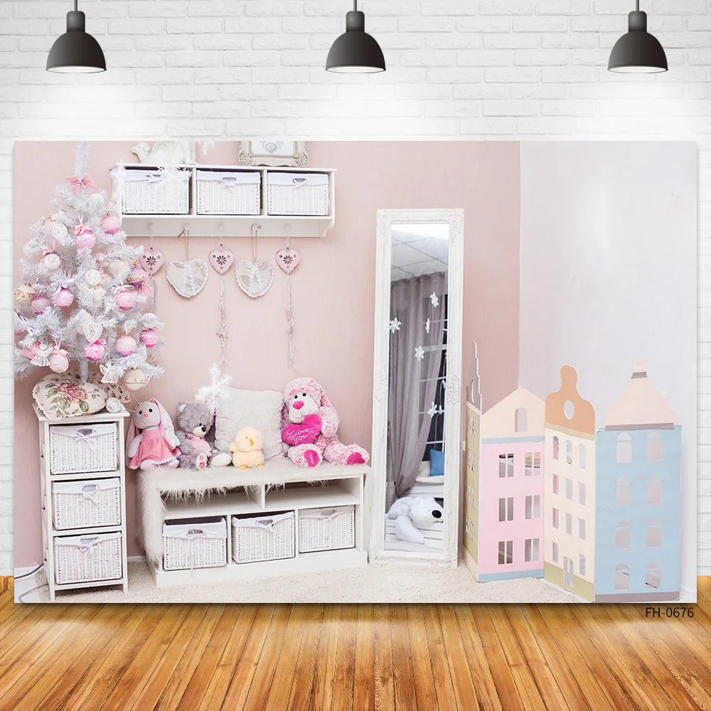 

Рождественская елка подарок медведь кукла фотографические фоны милая фотография фоны для фотостудии детская вечеринка