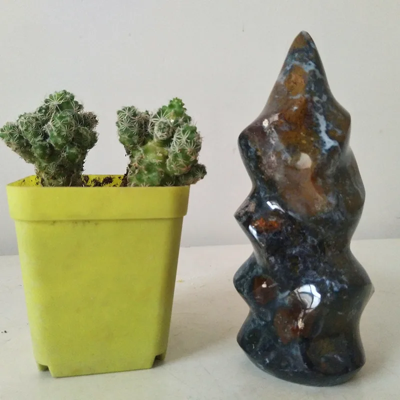 100% натуральные камни кристалл морского нефрита Декор Пламенем агат мороженое