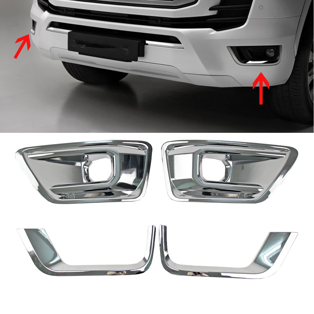 Chrome Front Fog Lamp Cover For Toyota Land Cruiser 300 FJ300 LC300 VXR GXR 2022 Accessories