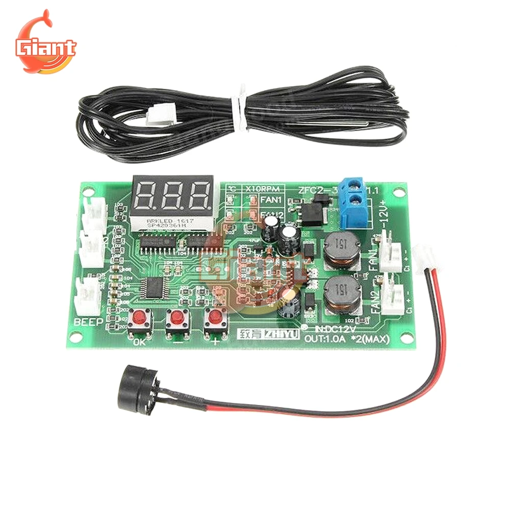 Двухканальный цифровой термостат постоянного тока 12 В 3-проводной контроллер