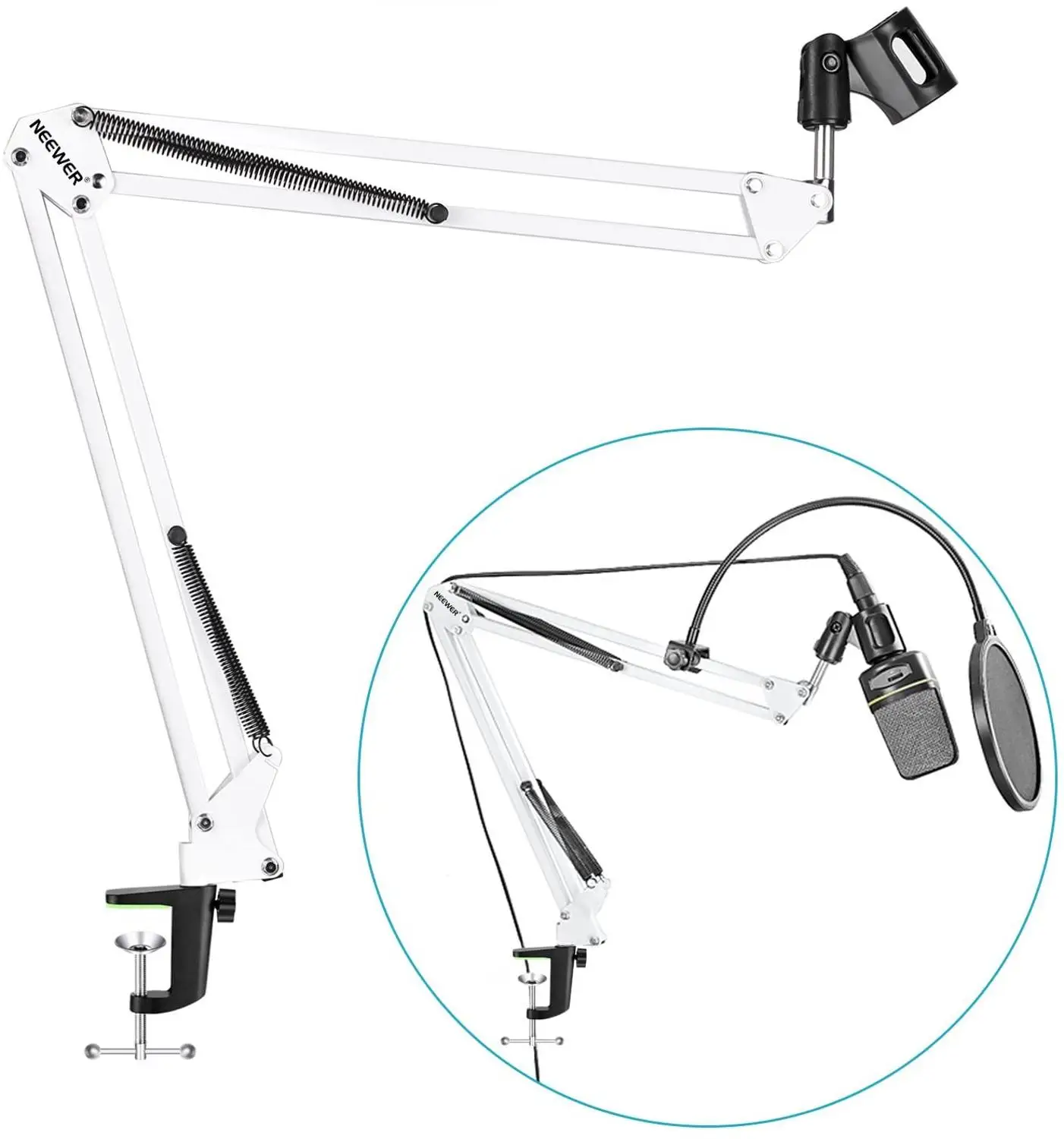 Подвесная ножничная стойка для микрофона с держателем зажима зажимом крепления