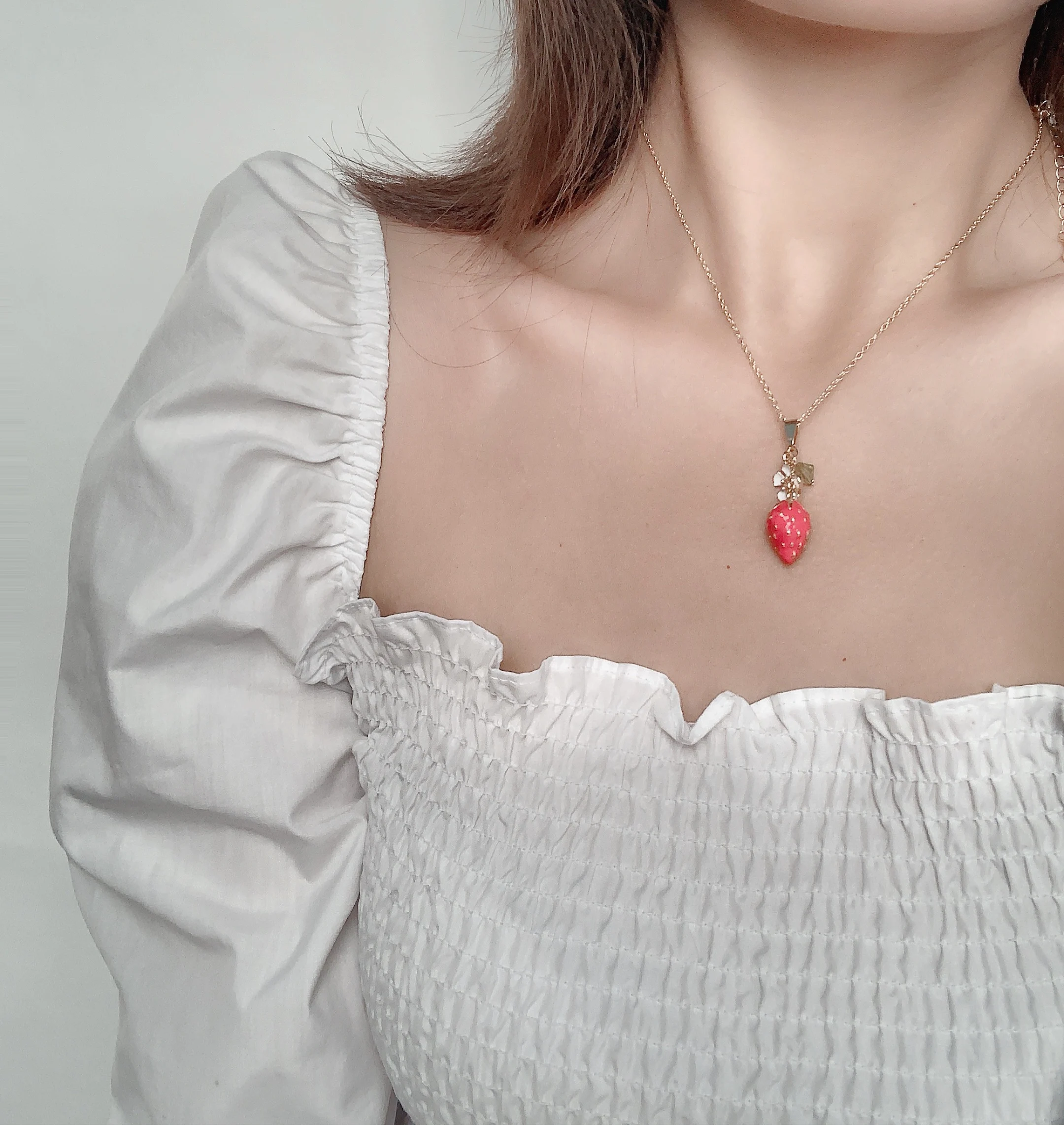 Sansummer новинка 2019 хит модное клубничное Сакура цветы эмаль подвеска