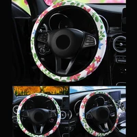 38cm car steering wheel cover flower printed steering wheel cover accessory for car wheel cover steering case without inner ring