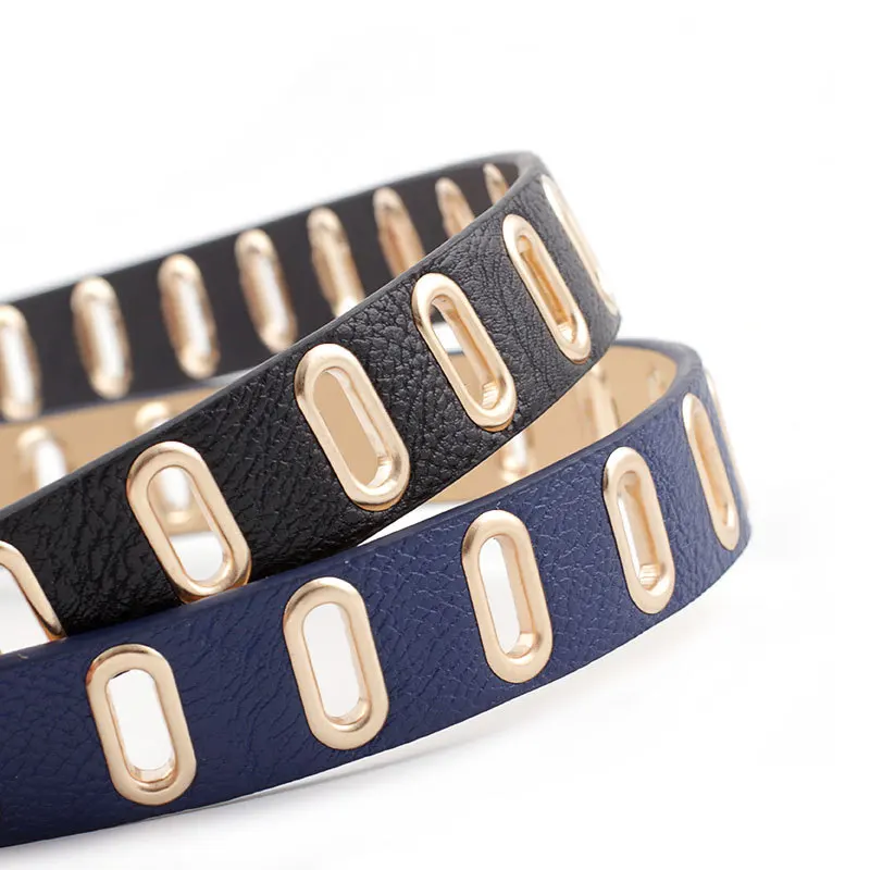 Поясной ремень в стиле панк рок с вырезами пояс регулируемым отверстием