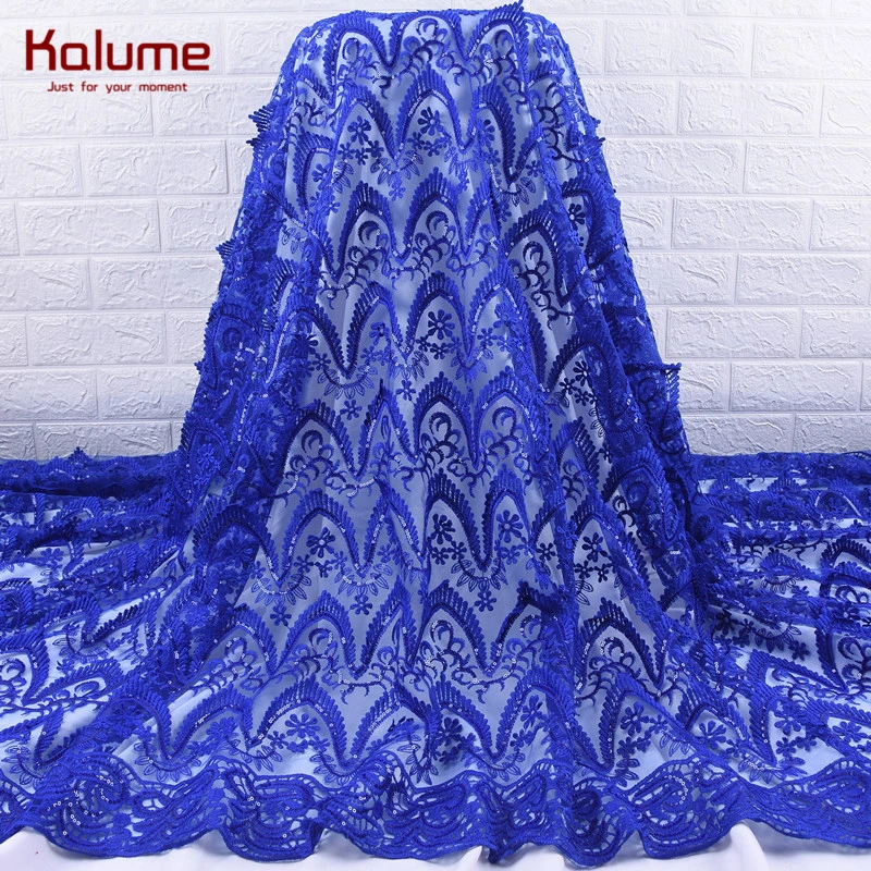 Kalume Red African 3D Lace Fabric Latest Fashion French Mesh Milk Silk Tulle With Sequins For Wedding Party 1906 | Дом и сад