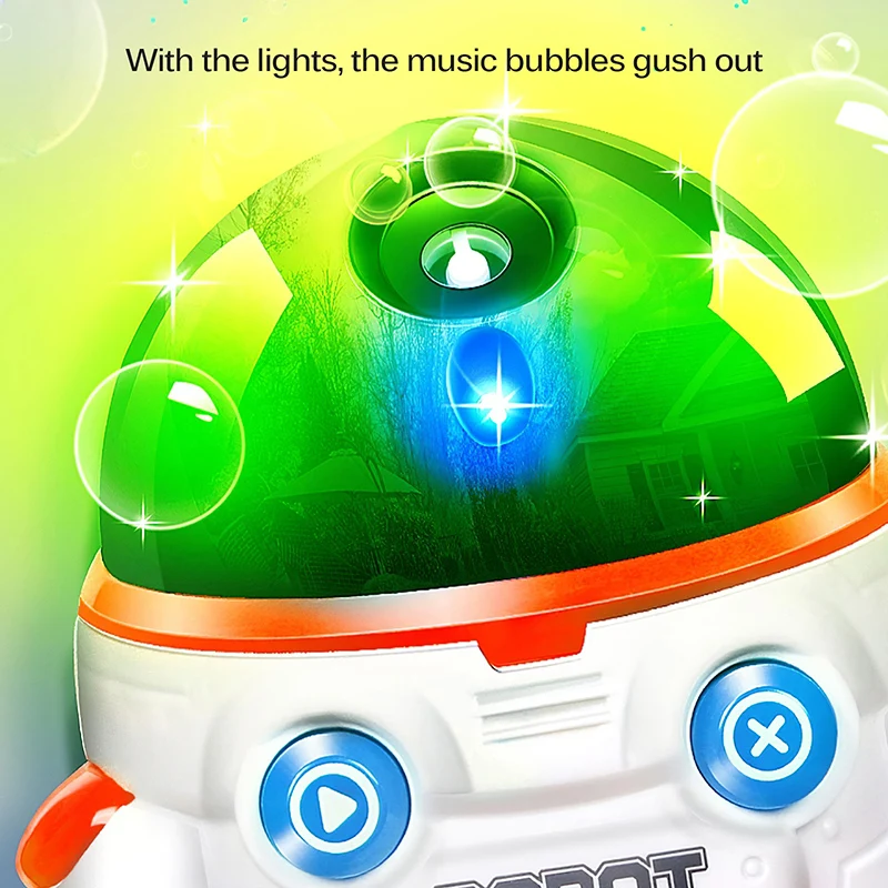 

Kids Sound Light Bubble Blower Toy Electric Spaceman Bubble Machine Summer Robot Bubbles Toy Automatic Soap Water Bubble Machine