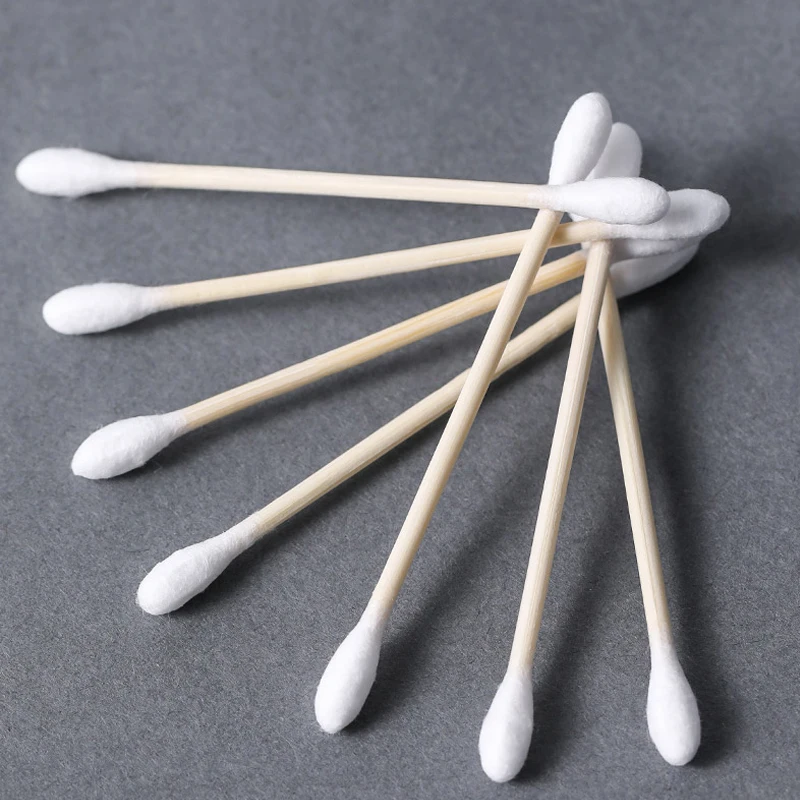 100/1000 шт двуглавый ватный тампон бамбуковый одноразовый для чистки носа