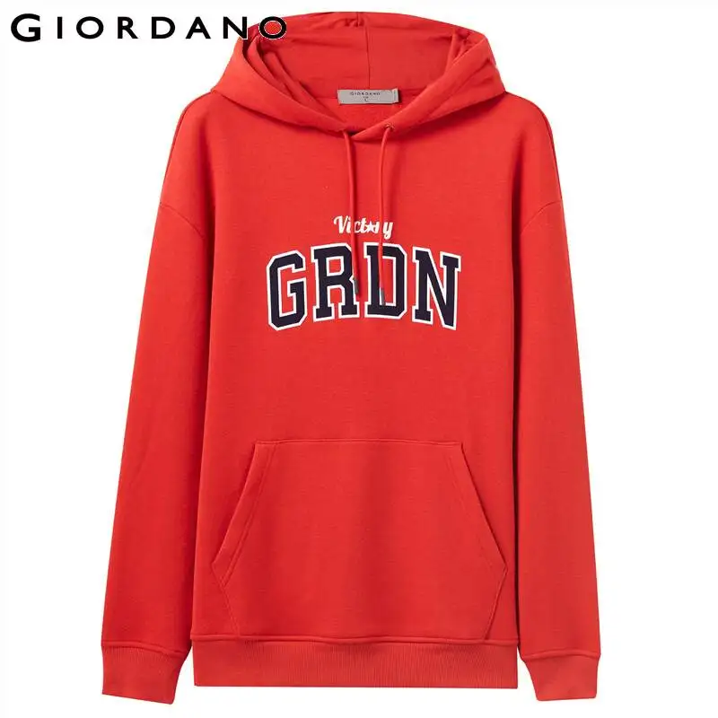 Giordano мужской свитшот кенгуру с капюшоном и длинными рукавами, с печатным принтом GRDN на груди