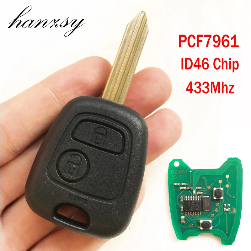 

2 Buttons 433Mhz Car Key For Citroen Saxo Xsara Picasso Berlingo Complete Remote Key with ID46 Chip PCF7961 SX9 Blade