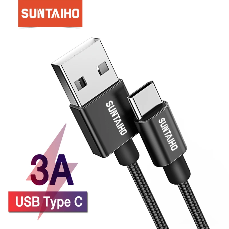 Suntaiho usb type C кабель для samsung S9 S10 USB 3A Quick зарядное устройство 3.0 провод зарядки 3 м Xiaomi