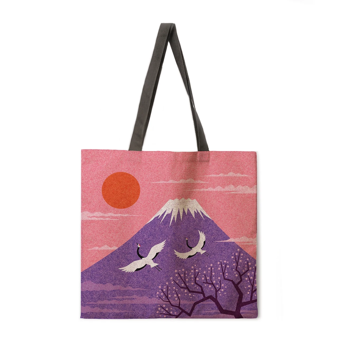 

Outdoor Beach Bag Tote Bag Fuji Mountain Printed Tote Bag Women's Casual Tote Bag Ladies Shoulder Bag Foldable Shopping Bag
