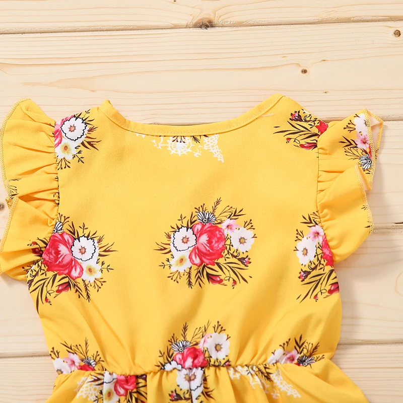 

Pudcoco Rompers 3-18M Belt Button Floral Print Summer Sleeveless O-Neck Casual Outfits Baby Girls Jumpsuit Playsuit Leotard