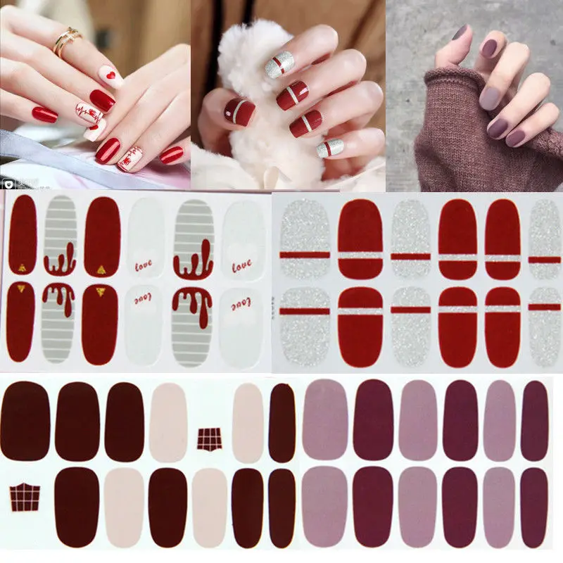 1 лист стикеров для нейл арта смешанный дизайн клейкие обертывания полное