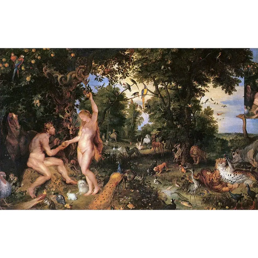 3 художественные картины расписанные вручную учителями колледжа Адам и Ева